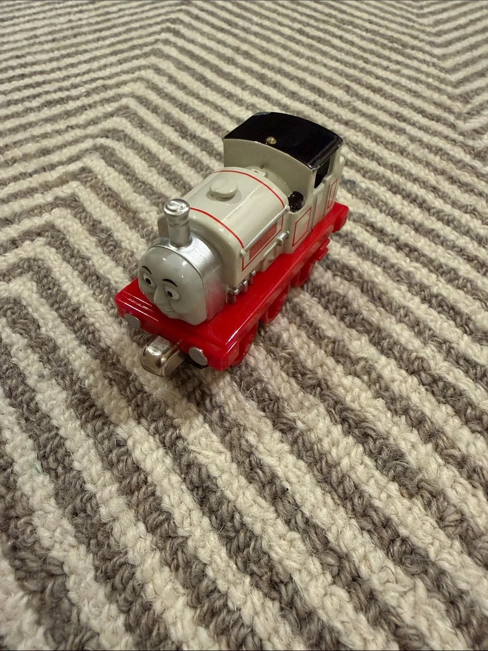 Mattel Silver and Red Toy Train Engine
